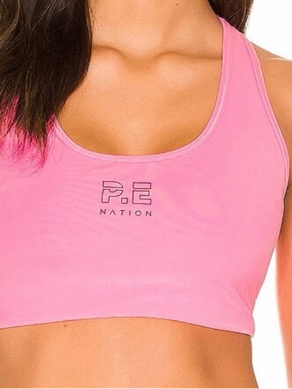Pink Soft Racerback half time PE Nation sports bra sz L